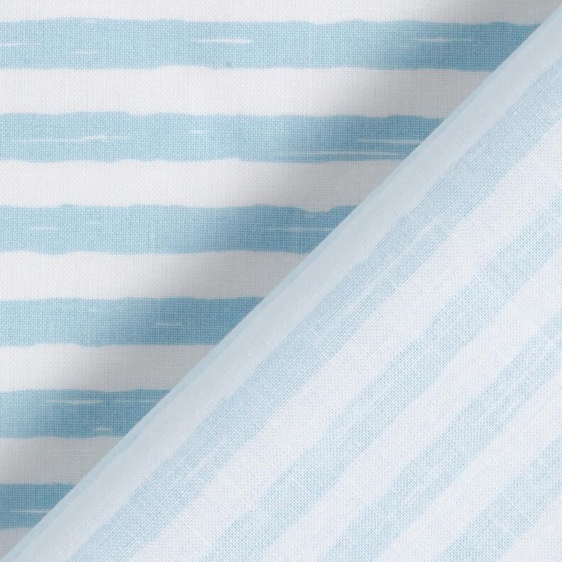 Tissu en coton Cretonne rayures décontractées – bleu clair/blanc, image number 4