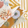 Tissu de décoration Semi-panama Grandes fleurs rétro – caramel/kaki clair,  thumbnail number 5