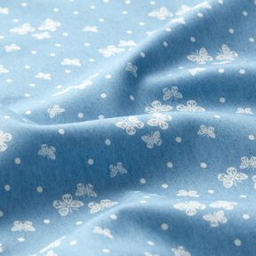 Chambray Points et papillons – bleu clair/écru, 