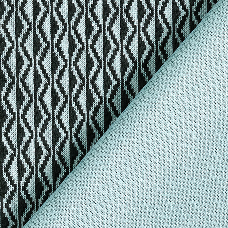 Jersey romanite Zigzag – bleu clair/noir,  image number 4