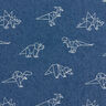 Tissu jeans Stretch Dinosaures en origami – bleu jean,  thumbnail number 1