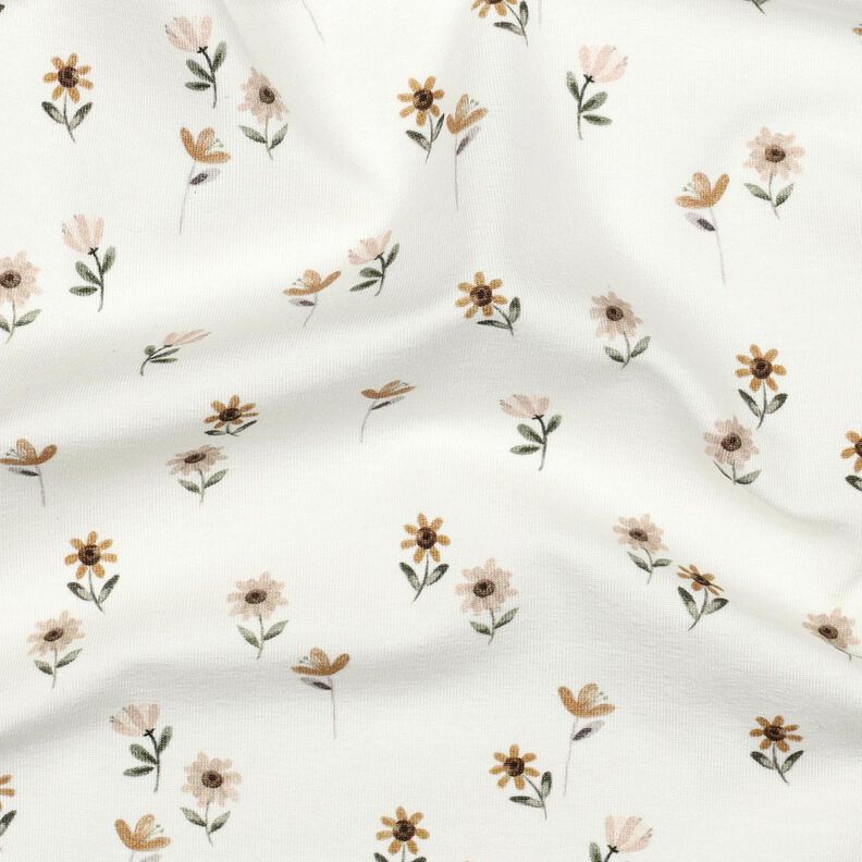 Jersey coton süße Blumen Impression numérique | Poppy Fabrics – ivoire/caramel,  image number 2