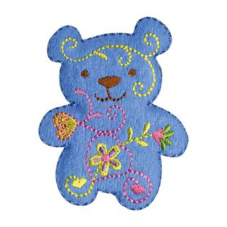 Application ours [ 5 x 7 cm ] – bleu clair, 