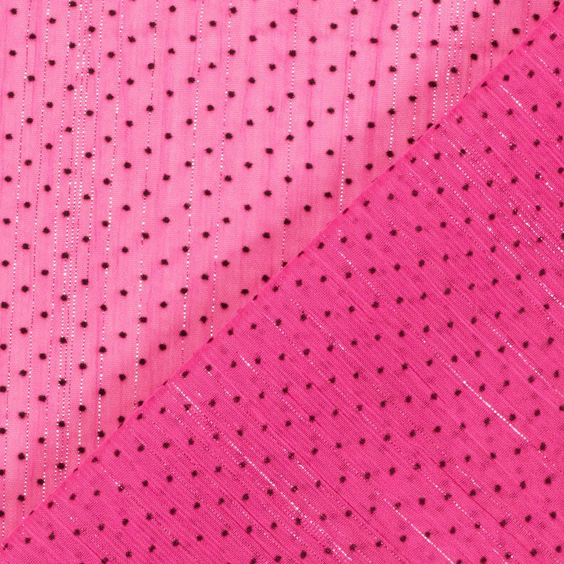 Mousseline Rayures et pois pailletés – pourpre, image number 4