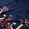 Jersey coton Ancres et roses | Glitzerpüppi – bleu nuit/or ancien,  thumbnail number 2
