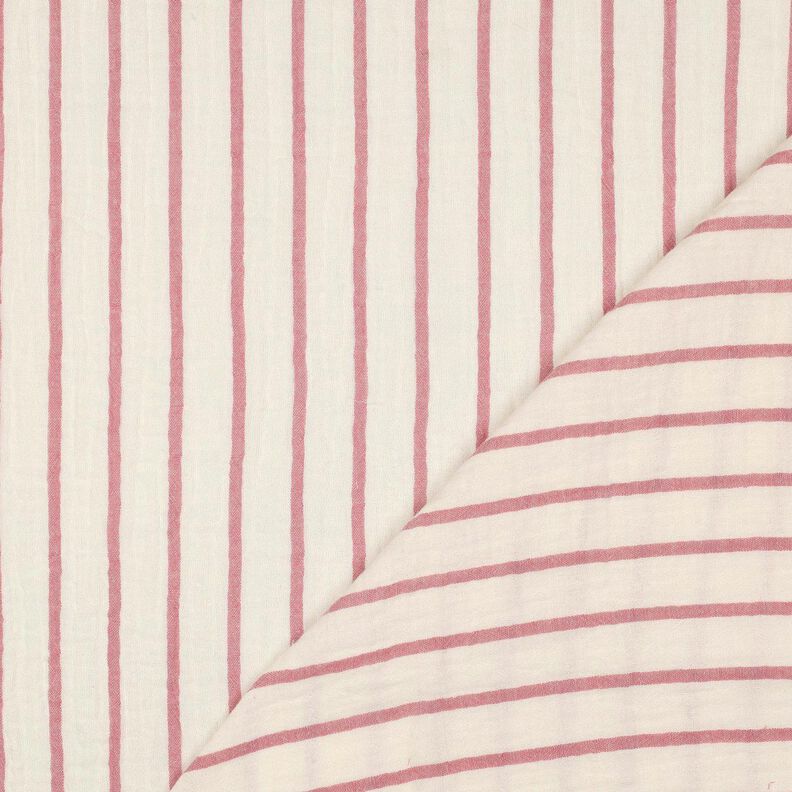 Tissu double gaze de coton garngefärbte Streifen  | Poppy Fabrics – violet pastel/écru,  image number 4