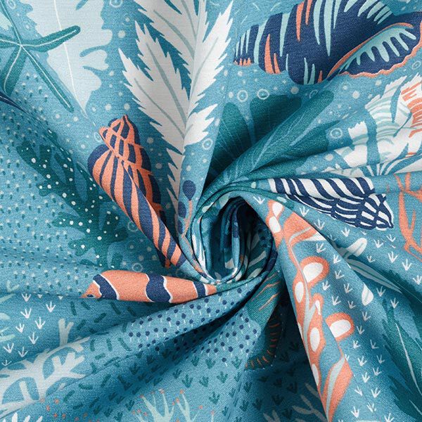 Tissu de décoration Canvas Monde sous-marin – turquoise/pétrole, image number 3