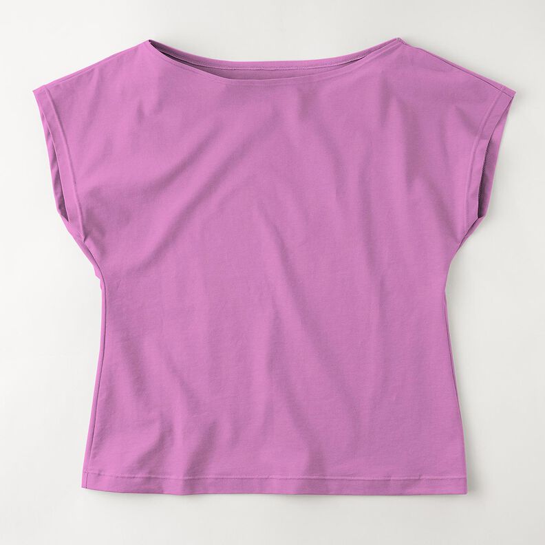 Jersey coton Medium uni – lilas rouge,  image number 12