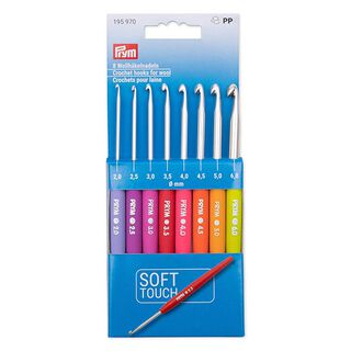 Jeu de crochets à laine avec préhension ergonomique , 8 pièces [2,0 - 6,0] | Prym, 