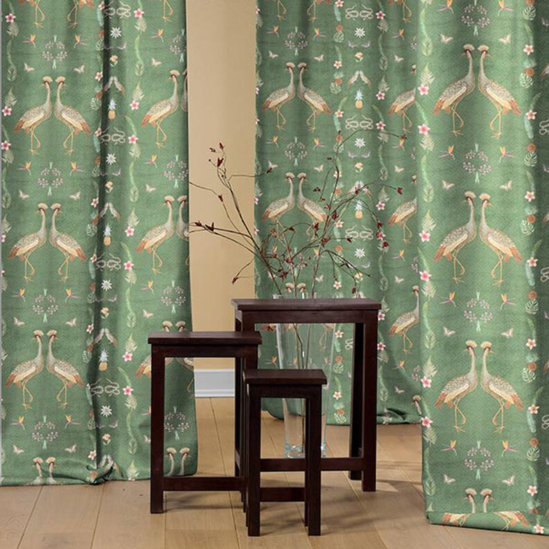 Tissu Palmiers velours Snake – vert foncé/gris, image number 6