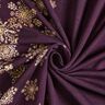 French Terry Sweat d’été Fleurs de givre Tissu bordure | Glitzerpüppi – aubergine/or ancien,  thumbnail number 3