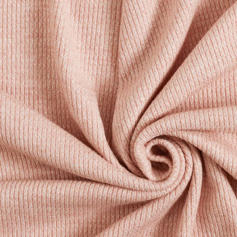 Tricot côtelé pailleté – vieux rose clair/argent,  image number 1