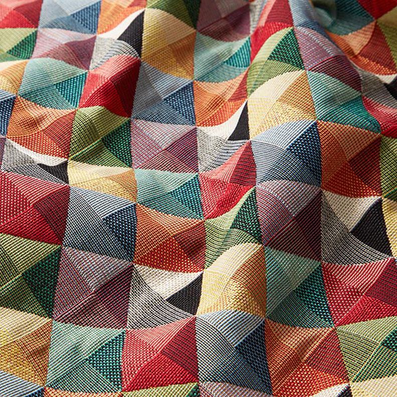Tissu décoratif Gobelin losanges rétro colorés,  image number 2