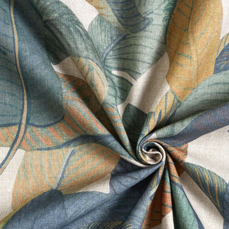 Tissu de décoration Semi-panama Feuilles de bananier – gris bleu/taupe clair, image number 3