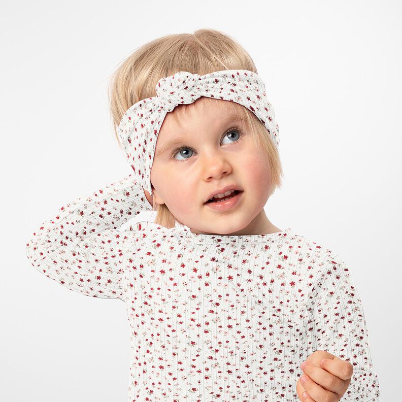 Ajour Jersey coton Petites fleurs – ivoire, image number 6