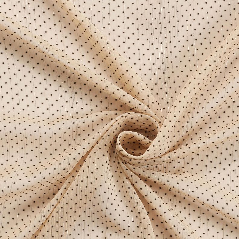 Mousseline Rayures et pois pailletés – beige clair, image number 3