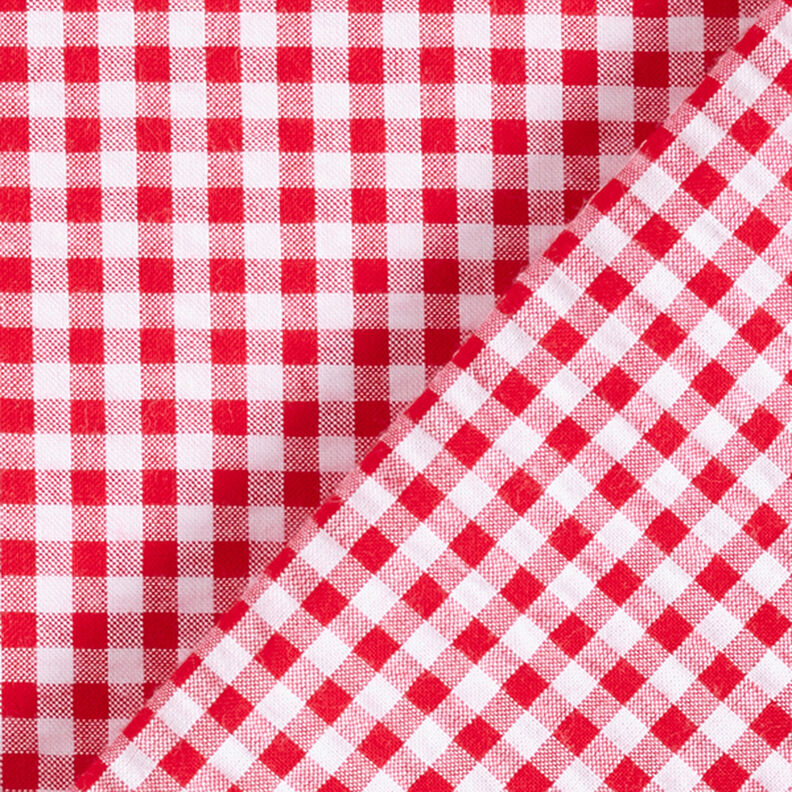 Seersucker Mélange coton à carreaux Vichy – rouge,  image number 4