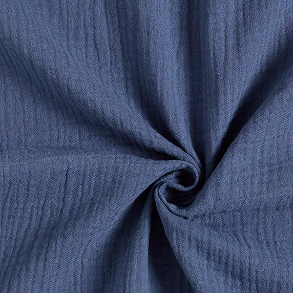 GOTS Tissu double gaze de coton | Tula – bleu jean,  image number 1