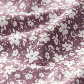 Jersey coton Fleurs bicolores – vieux rose foncé, 