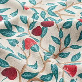 Tissu de décoration Semi-panama Jolis fruits – nature/pétrole, 