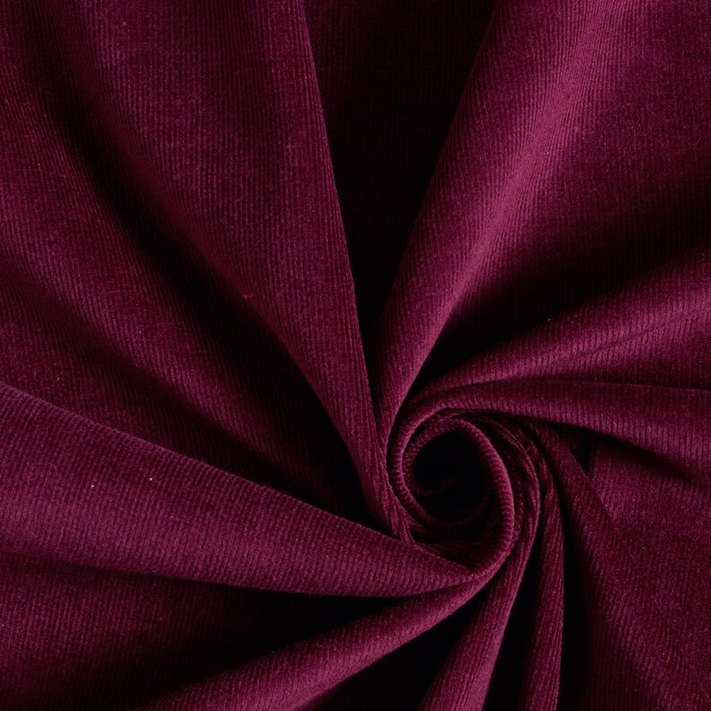 Velours à côtes fines stretch – rouge bordeaux,  image number 1