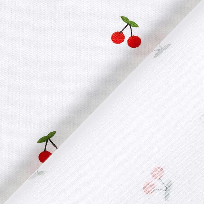 Popeline coton Cerises – blanc,  image number 4