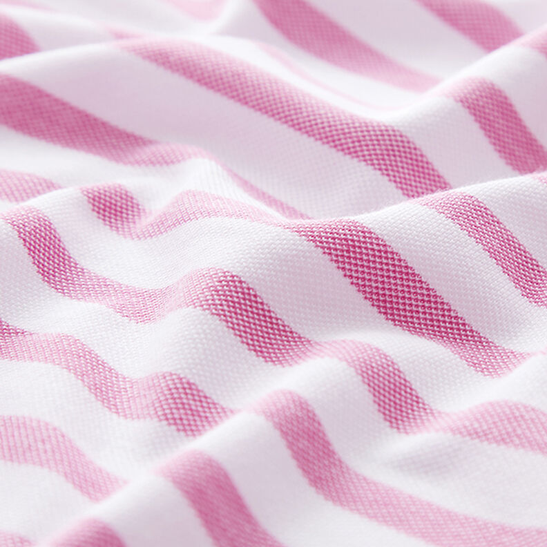 Jersey piqué rayures – blanc/rose vif,  image number 2