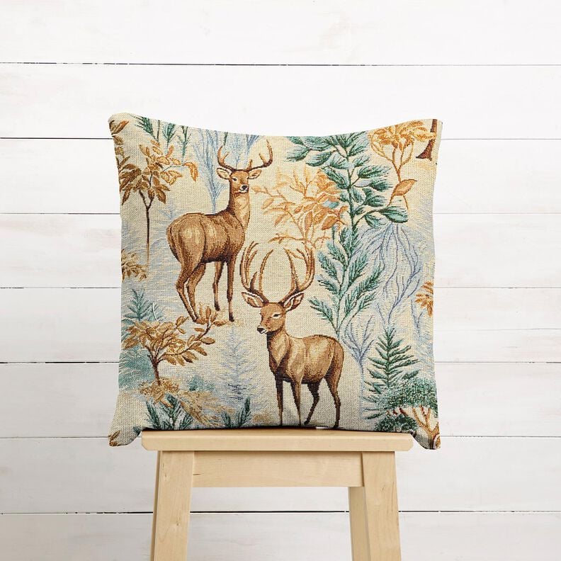 Tissu de d&eacute;coration Gobelin for&ecirc;t d'automne &ndash; beige clair/vert,  image number 6