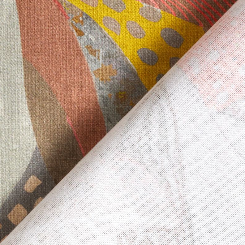 Tissu de décoration Semi-panama feuilles tropicales – moutarde/terre cuite,  image number 4
