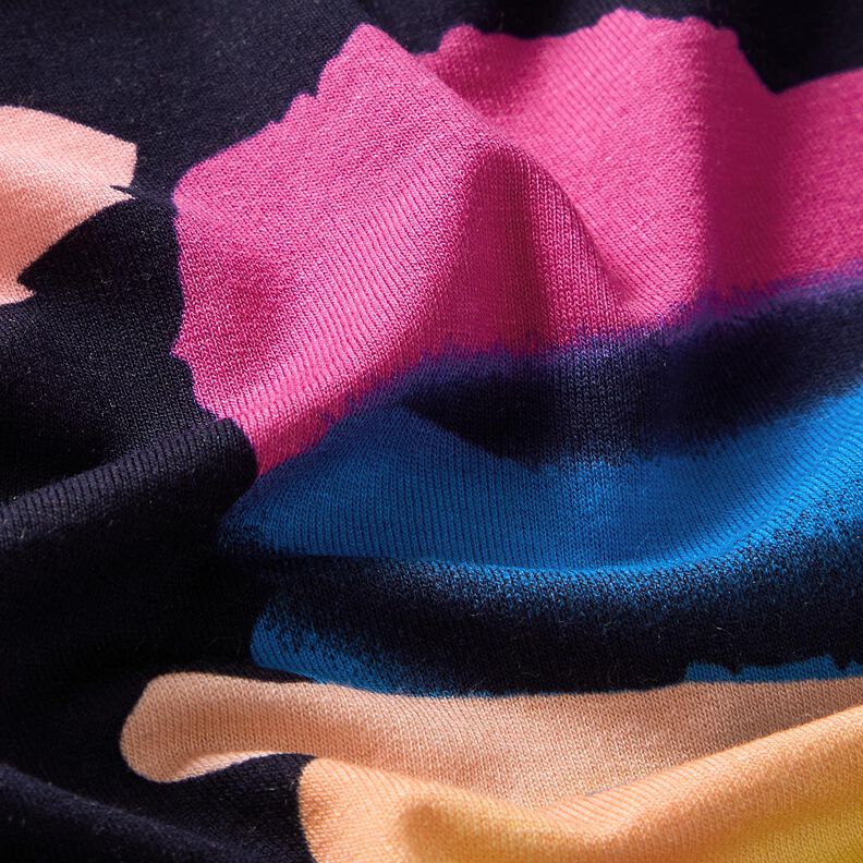 Jersey viscose Aurores boréales – bleu nuit,  image number 2