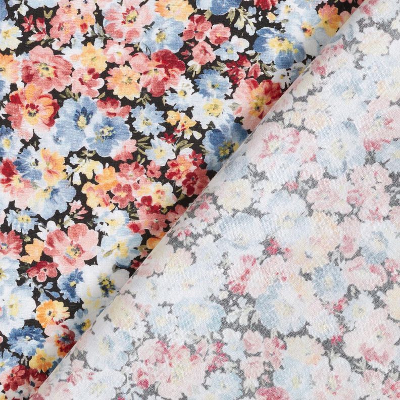 Tissu viscose Prairie fleurie – jean bleu clair/noir,  image number 4