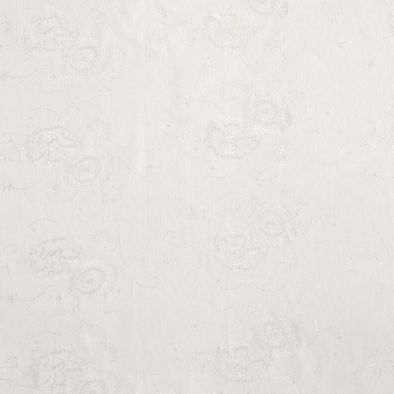 Velours à côtes fines avec fleurs en broderie et paillettes – écru,  image number 1