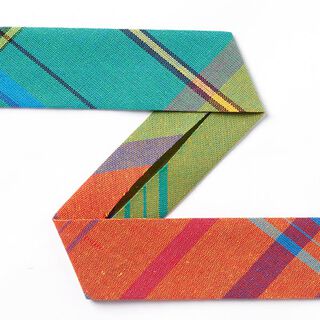 Biais en coton Madras [27 mm] - rouge/vert, 