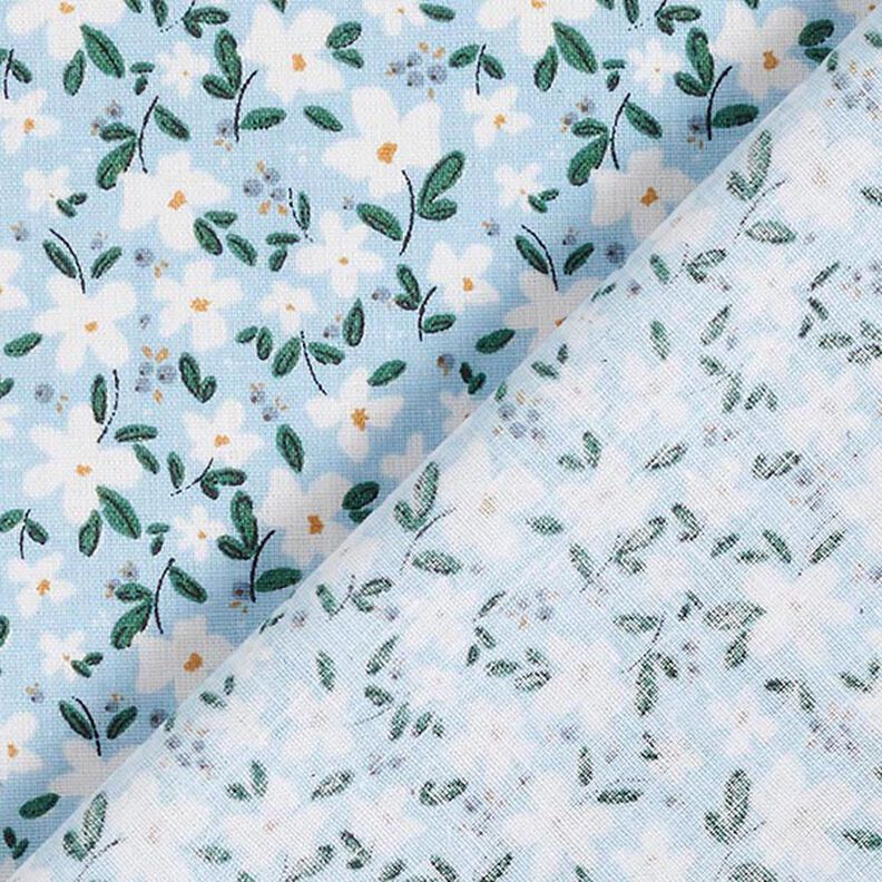 Popeline de coton bio Fleurs délicates – bleu ciel,  image number 4