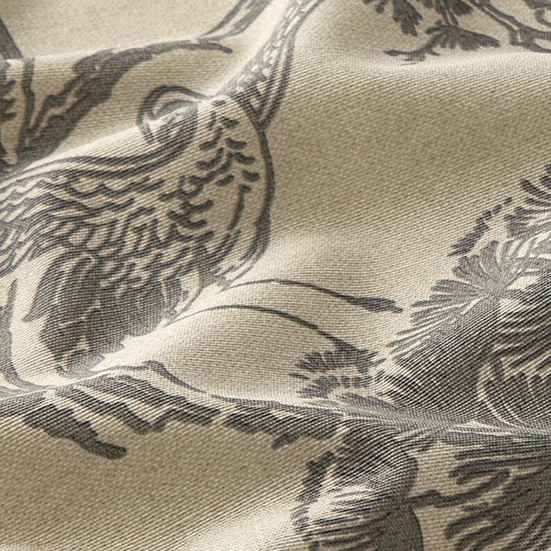Tissu décoratif Toile Grue chinoise – sable/gris,  image number 2