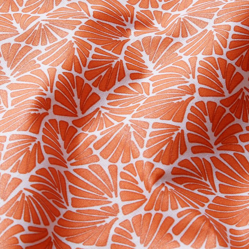 Coton enduit Mini feuilles abstraites – orange/blanc,  image number 3