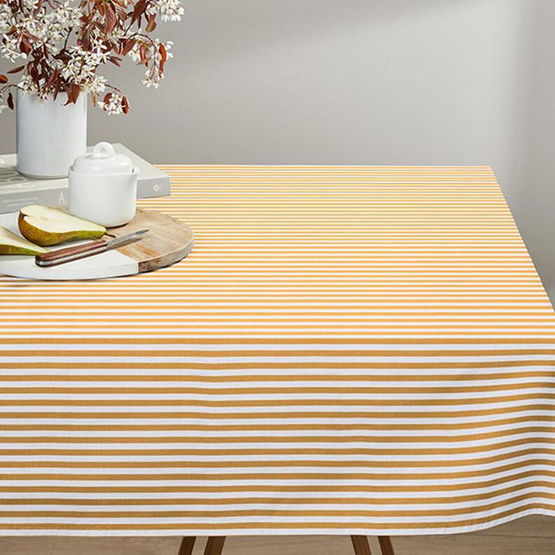 Tissu de décoration Semi-panama rayures verticales – orange clair/blanc,  image number 8