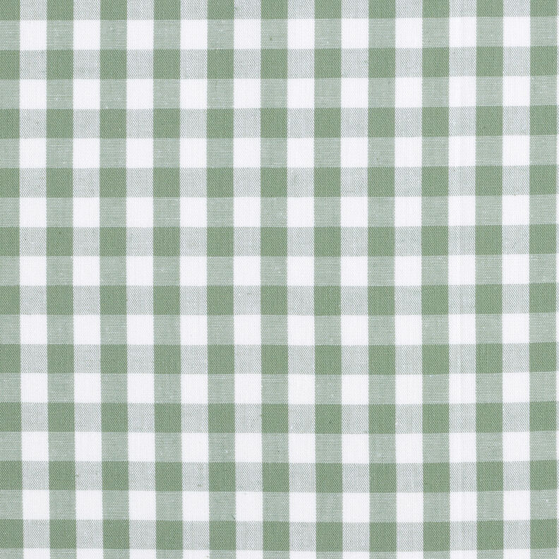 Tissu en coton Vichy à carreaux 1 cm – sauge/blanc,  image number 1
