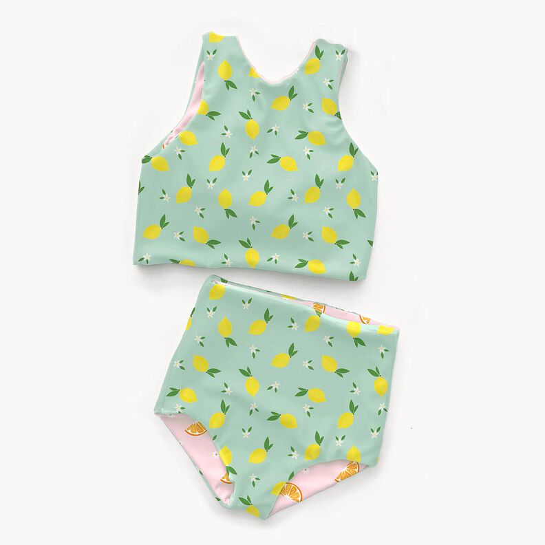 Tissus pour maillot de bain UPF50 Zitronen – menthe clair/jaune citron,  image number 5