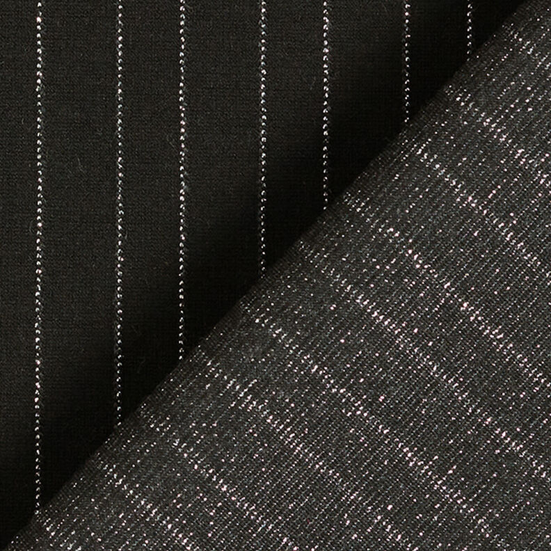 Jersey romanite Fines rayures en lurex – noir,  image number 4