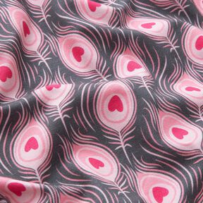 Jersey coton Pavo | Stoff&Liebe – gris schiste/rose intense, 