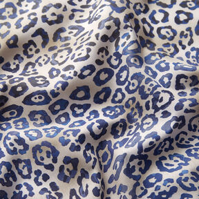 GOTS Popeline coton Motif léopard | TCC x LOOKS by Wolfgang Joop – indigo/taupe clair, 