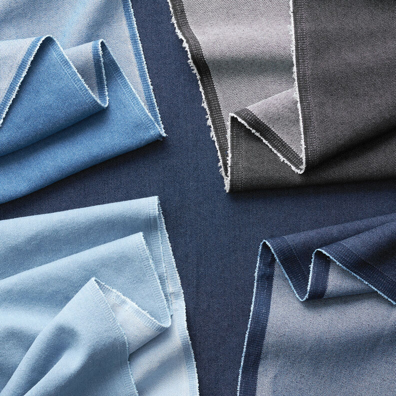 Denim de coton stretch moyen – bleu marine, image number 4