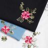 Popeline coton Broderie bouquets de fleurs – noir/baies,  thumbnail number 5