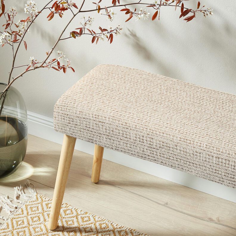 Tissu de revêtement tissu aspect bouclé coloré – beige clair/noix de cajou,  image number 5