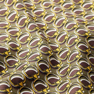 Satin de coton stretch Anneaux – kaki, 