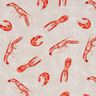 Tissu de décoration Panama Crabe homard – noix de cajou/rouge feu,  thumbnail number 1