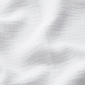 Mélange lin coton Jacquard Motif de vagues – blanc, 