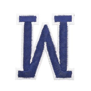 Application lettre W [ Hauteur : 4,6 cm ] – bleu marine, 