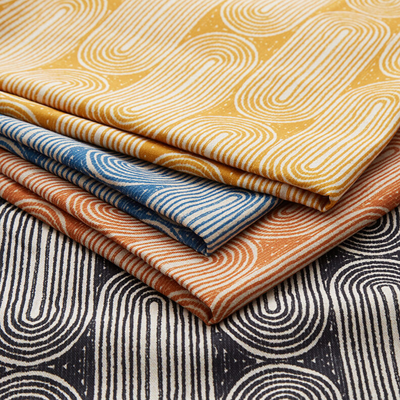 Tissu de décoration Semi-panama Arcs – terre cuite/nature, image number 5